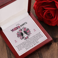 Aunt Breast Cancer Survivor Ribbon Necklace Gift Alluring Beauty Necklace