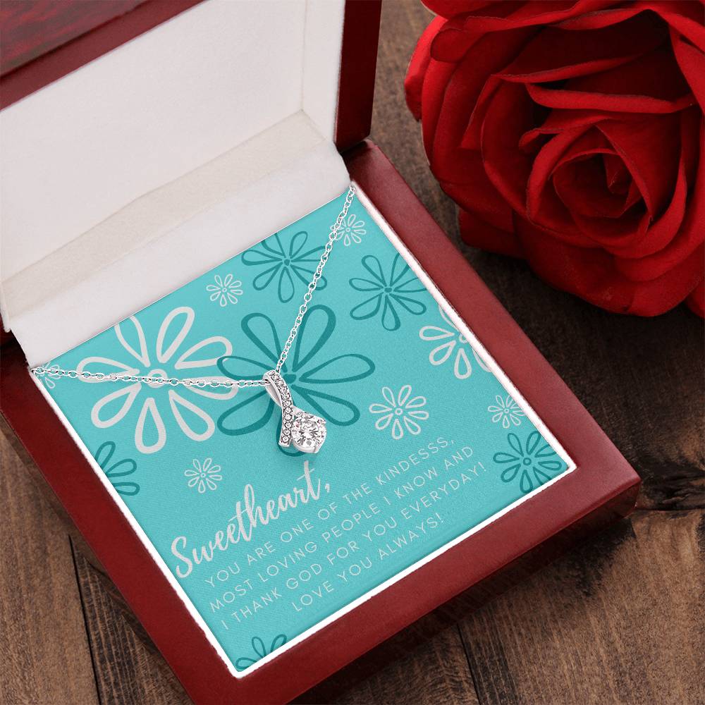 Sweetheart Ribbon Pendant Necklace Alluring Beauty Necklace