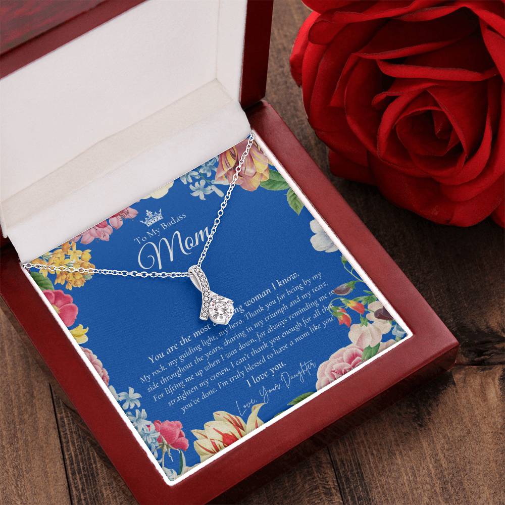 To My Badass Mom Necklace  Badass Mom Gift  Mother’S Day Gift  Birthday Gift  Gift From Daughter On Wedding Day 13 Alluring Beauty Necklace