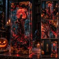 Crimson Moon Wraith Resin Lamp