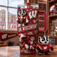 Wisconsin Badger Football Jewel 40oz Tumbler