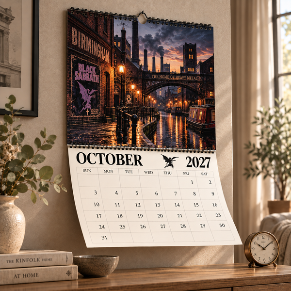 Gothic Metal Pioneers 2027 Wall Calendar - On Wall