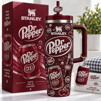 Red Cherry Soda Label Tumbler With Handle