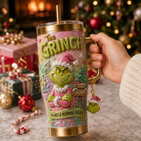 Green Christmas Grump Aurora 40oz Tumbler