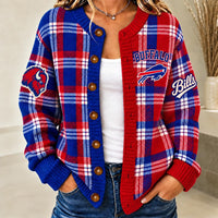 Buffalo Plaid Knit Women's Cardigan