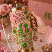 Pink and Green Sisterhood Starry 40oz Tumbler