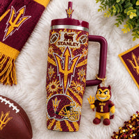 Tempe Gold Football Bling 40oz Tumbler