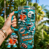 Miami Dolphin Football Bling 40oz Tumbler