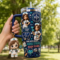 Nurse Life Heart Glam 40oz Tumbler