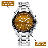 Custom Wrist Watches For Men - Tiger's Eye Brown Dial