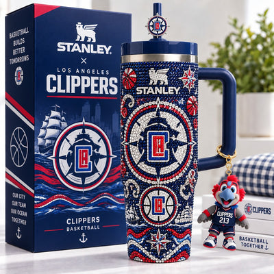 LA Clipper Basketball Glam 40oz Tumbler