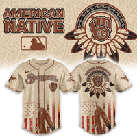Milwaukee American Native Heritage Tan Baseball Jersey