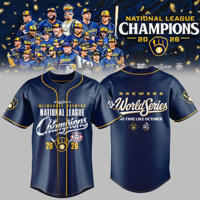 Milwaukee Gold Piping Navy Baseball Jersey