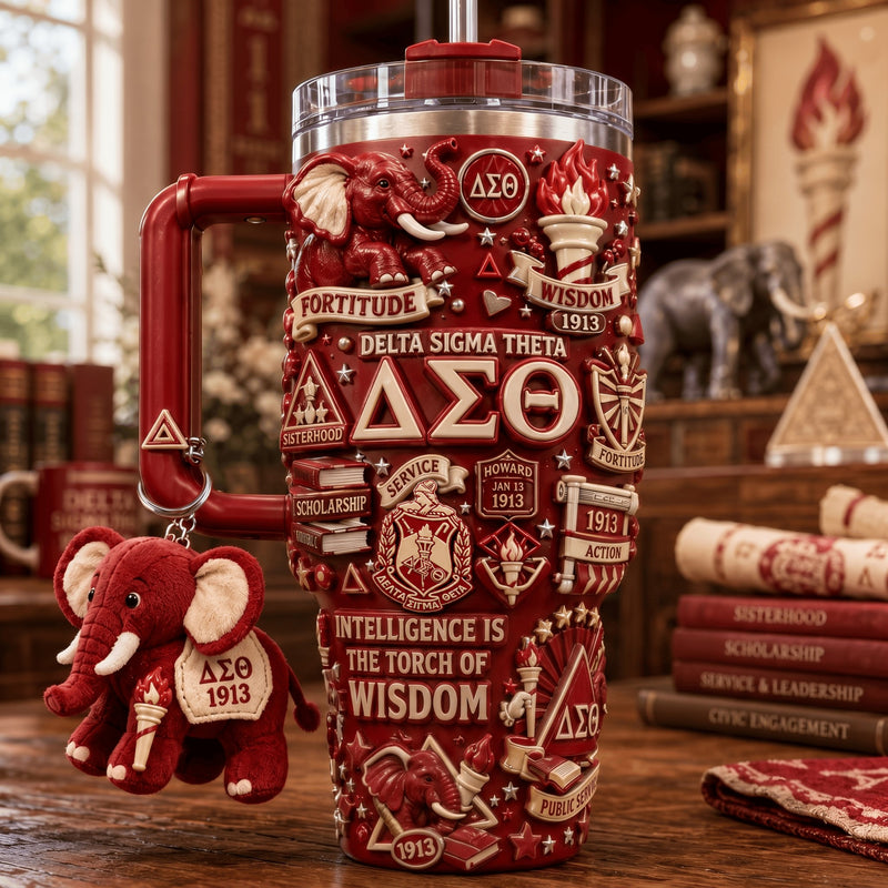 Crimson Sorority Pride Gilded 40oz Tumbler