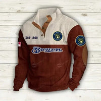 Milwaukee Corduroy Quarter Zip Baseball Pullover