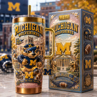 Michigan Wolverine Football Bling 40oz Tumbler