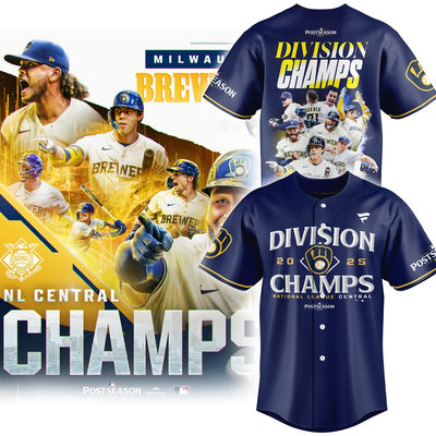 Milwaukee Division Central Navy Baseball Jersey