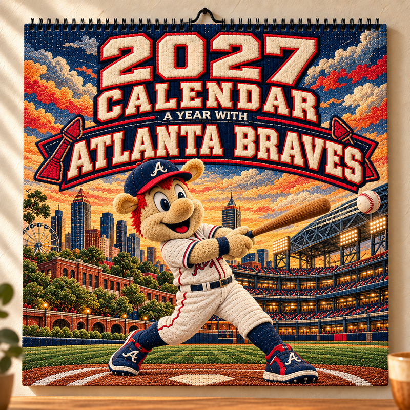 Atlanta Baseball Fan 2027 Wall Calendar