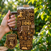 Brown and Gold Fraternity Jewel 40oz Tumbler