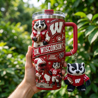Wisconsin Badger Football Jewel 40oz Tumbler