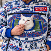 Buffalo Aerial Stadium Cat Pouch Hoodie