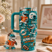 Miami Dolphin Football Bling 40oz Tumbler