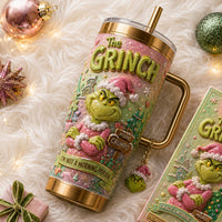 Green Christmas Grump Aurora 40oz Tumbler
