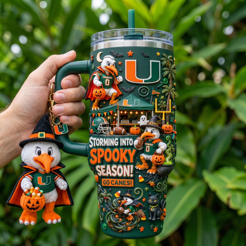 Miami Hurricane Football Luxe 40oz Tumbler