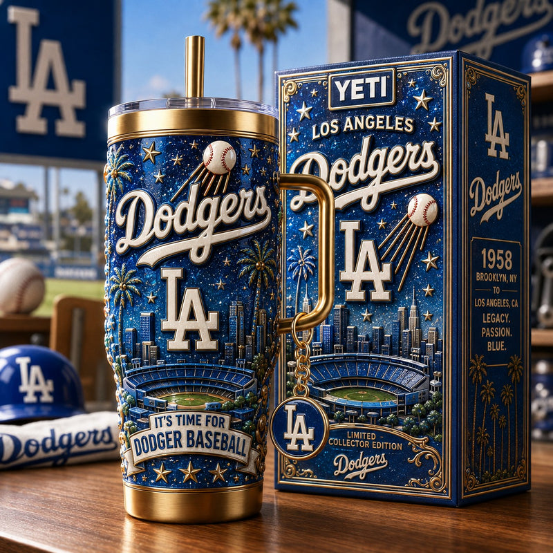LA Dodger Baseball Dazzle 40oz Tumbler