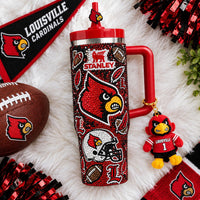 Louisville Cardinal Football Dazzle 40oz Tumbler