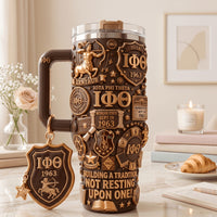 Brown and Gold Fraternity Jewel 40oz Tumbler