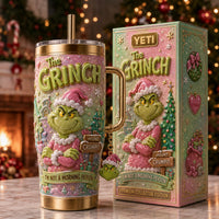 Green Christmas Grump Aurora 40oz Tumbler