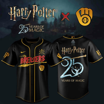 Milwaukee Wizard Night Years Gold Trim Baseball Jersey