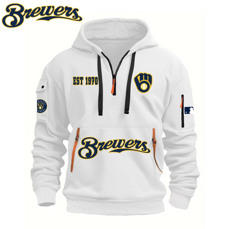 Milwaukee Script White Baseball Hoodie