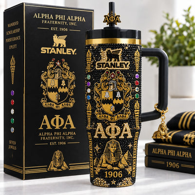 Black and Gold Brotherhood Jewel 40oz Tumbler