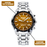 Custom Wrist Watches For Men - Tiger's Eye Brown Dial