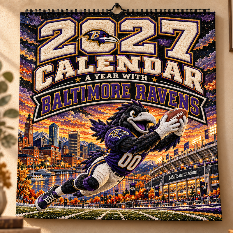 Baltimore Football Fan 2027 Wall Calendar