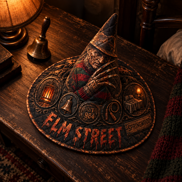 Elm Street Quilted Witch Hat - Angle