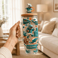 Miami Dolphin Football Jewel 40oz Tumbler