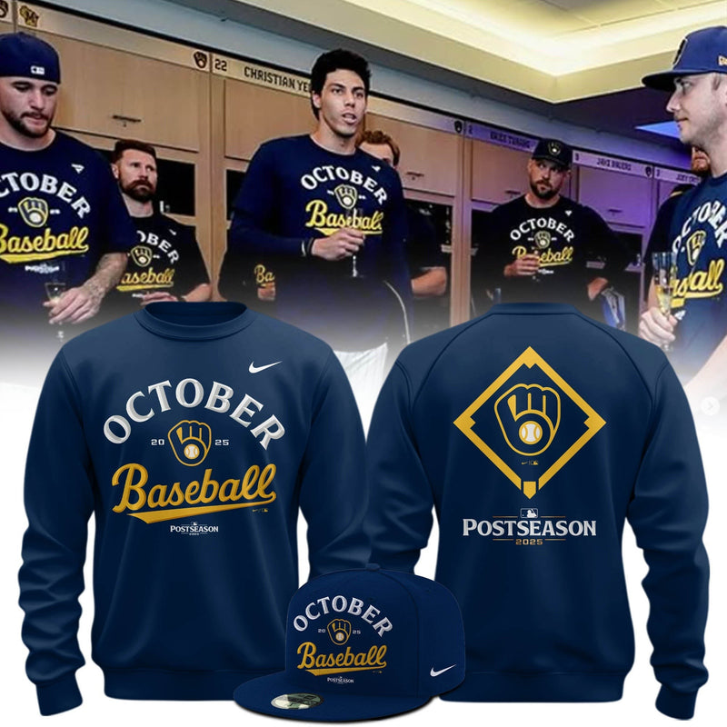 Milwaukee Baseball Postseason Navy Baseball Sweatshirt