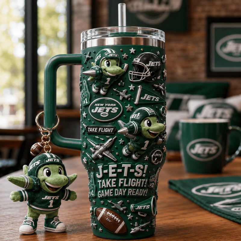 New York Jet Football Aurora 40oz Tumbler