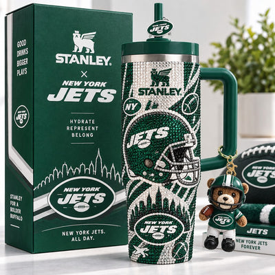 New York Jet Football Starry 40oz Tumbler
