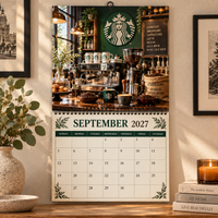 Cozy Coffee Shop Christmas 2027 Wall Calendar