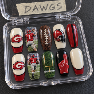 Athens Football Fan Press On Nails