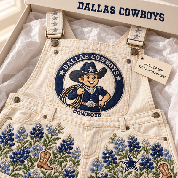 Dallas Bluebonnet Shortalls - Detail