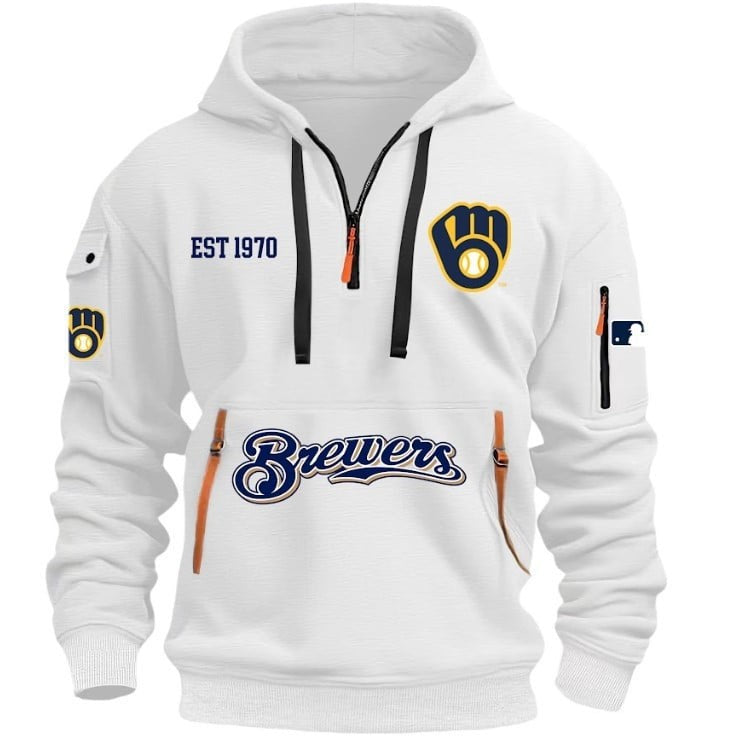 Milwaukee White Baseball Hoodie