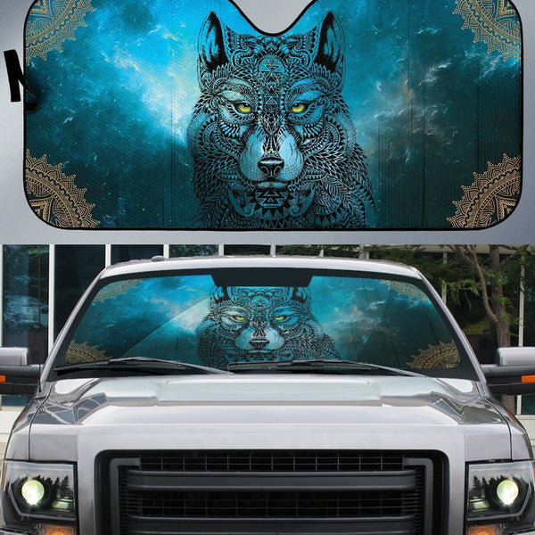Wolf Mandala Car Sunshade Custom Car Interior Accessories