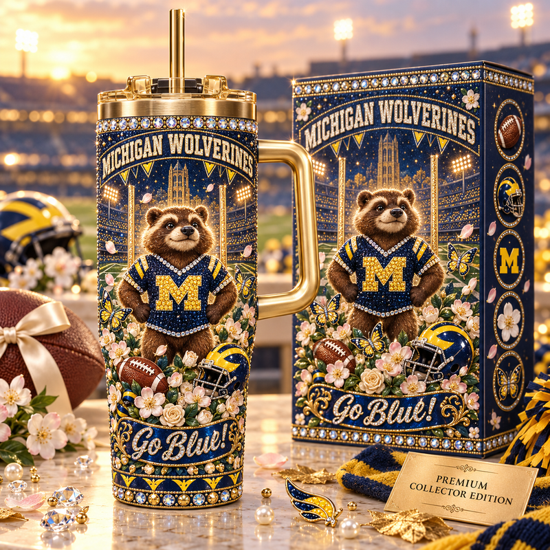 Michigan Rhinestone 40oz Tumbler